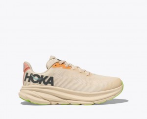 Kids' HOKA Clifton 9 Running Shoes Beige | RPLOK-7821