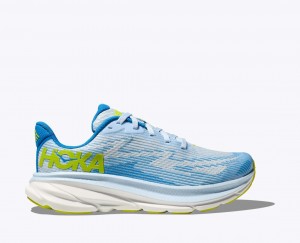 Kids' HOKA Clifton 9 Running Shoes Blue / White | VALUG-3059