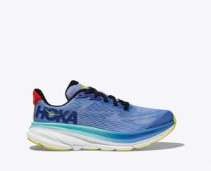 Kids' HOKA Clifton 9 Running Shoes Blue / Dark Blue | XVPAQ-2659