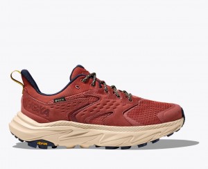 Men's HOKA Anacapa 2 Low GTX Hiking Shoes Red Brown | CWIYK-1739