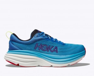 Men's HOKA Bondi 8 Running Shoes Blue | HDSVN-3098