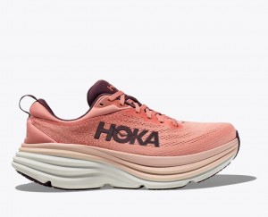 Men's HOKA Bondi 8 Running Shoes Coral | YVJQM-4853