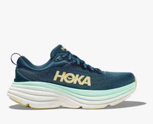 Men's HOKA Bondi 8 Running Shoes Dark Turquoise | KTAMJ-8954