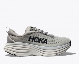 Men's HOKA Bondi 8 Running Shoes Grey | WZKYI-6519