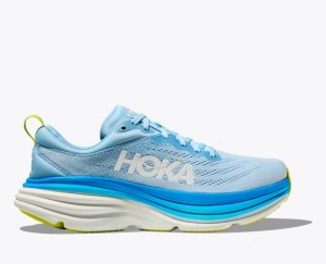 Men's HOKA Bondi 8 Running Shoes Light Blue | LXTEQ-1406