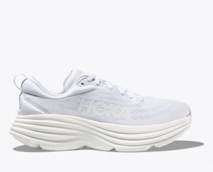 Men's HOKA Bondi 8 Running Shoes White | BUZDA-1958