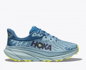 Men's HOKA Challenger 7 Trail Running Shoes Blue / Light Blue | FBGLC-8250