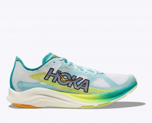 Men's HOKA Cielo Road Running Shoes White / Turquoise | WQAGU-8326