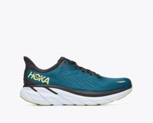 Men's HOKA Clifton 8 Running Shoes Dark Turquoise / Black | GCYPB-9032