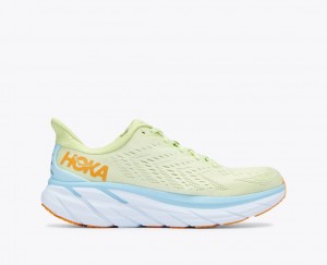 Men's HOKA Clifton 8 Running Shoes Light Green | LMKBE-9807