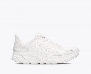 Men's HOKA Clifton 8 Running Shoes White | KELZM-4810