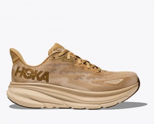 Men's HOKA Clifton 9 Running Shoes Beige / Brown | FUKEC-4812