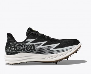 Men's HOKA Crescendo MD Track Spikes Black / White | ZHPRC-8316