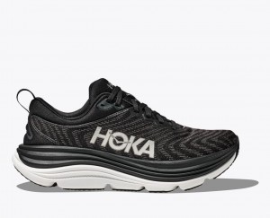 Men's HOKA Gaviota 5 Running Shoes Black / White | MFVCD-9062