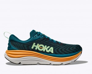 Men's HOKA Gaviota 5 Running Shoes Dark Turquoise / Black | KZEGU-3175