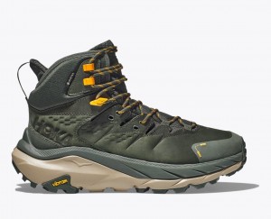 Men's HOKA Kaha 2 GTX Hiking Boots Dark Green | JLXSW-6312