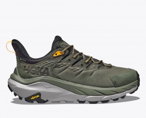 Men's HOKA Kaha 2 Low GTX Hiking Shoes Olive | VDFYK-0713