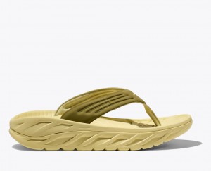 Men's HOKA ORA Recovery Flip Flops Khaki | OUDQC-0653