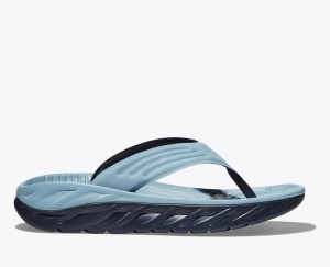 Men's HOKA ORA Recovery Flip Flops Light Blue / Black | XVCNQ-8537