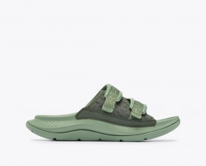 Men's HOKA Ora Luxe Slide Green | WOTQD-0687