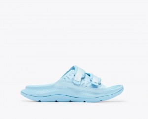 Men's HOKA Ora Luxe Slide Light Blue | DUOPZ-4297