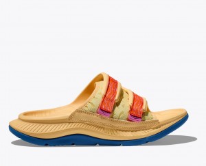 Men's HOKA Ora Luxe Slide Light Orange | SYAVL-3185