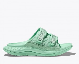 Men's HOKA Ora Luxe Slide Mint | HKQAT-8607