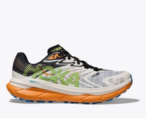 Men's HOKA Tecton X 2 Trail Running Shoes White / Black / Green | IGWAH-1790