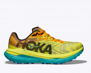 Men's HOKA Tecton X 2 Trail Running Shoes Green / Orange | KDTVE-2016