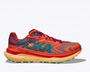 Men's HOKA Tecton X 2 Trail Running Shoes Red / Dark Red | XKTGF-6839