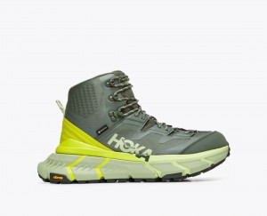 Men's HOKA TenNine Hike GTX Hiking Boots Green | OJKPG-7360