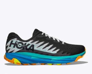 Men's HOKA Torrent 3 Trail Running Shoes Black / Blue | KYAIU-5684