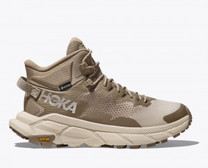 Men's HOKA Trail Code GTX Hiking Boots Khaki / Beige | ATCGM-2473