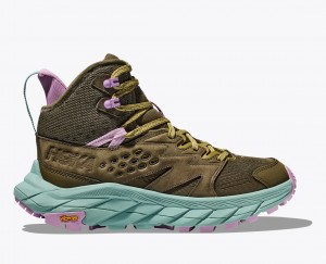 Women's HOKA Anacapa Breeze Mid Hiking Boots Dark Olive | LBYTU-9287