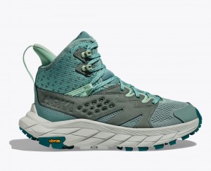 Women's HOKA Anacapa Breeze Mid Hiking Boots Turquoise | DFMQE-9065