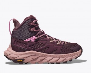 Women's HOKA Anacapa Breeze Mid Hiking Boots Burgundy | NGKZJ-4285