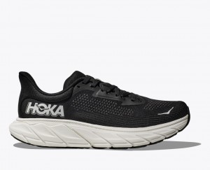 Women's HOKA Arahi 7 Running Shoes Black / White | TJGDP-7128