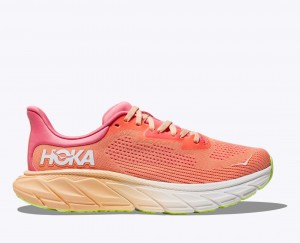 Women's HOKA Arahi 7 Running Shoes Coral | MZJCF-8032