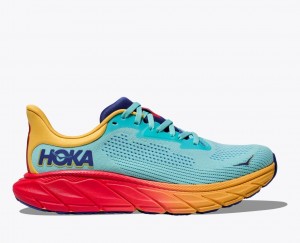 Women's HOKA Arahi 7 Running Shoes Turquoise / Orange | QCGLT-2340