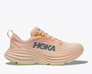 Women's HOKA Bondi 8 Running Shoes Beige | JOIMZ-0618