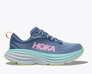 Women's HOKA Bondi 8 Running Shoes Blue / Turquoise | OFWAP-7348