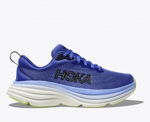 Women's HOKA Bondi 8 Running Shoes Dark Blue | CNHSB-4539