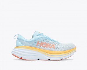 Women's HOKA Bondi 8 Running Shoes Light Blue | UXLRM-2158