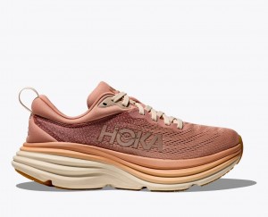 Women's HOKA Bondi 8 Running Shoes Rose Gold | AHGCE-1849