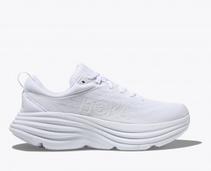 Women's HOKA Bondi 8 Running Shoes White | PQYZC-2043