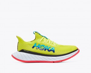 Women's HOKA Carbon X 3 Running Shoes Green / Turquoise | JKNTY-5218