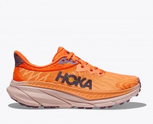 Women's HOKA Challenger 7 Trail Running Shoes Orange | CZOEM-0863