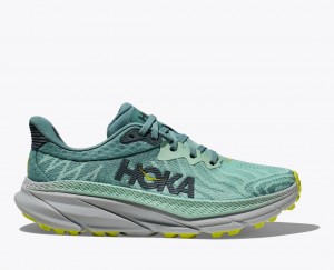 Women's HOKA Challenger 7 Trail Running Shoes Mint | TZENQ-1746