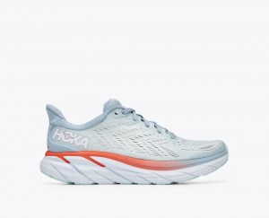 Women's HOKA Clifton 8 Running Shoes Light Blue | AOGSF-5709