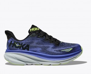 Women's HOKA Clifton 9 Running Shoes Dark Blue | BNDIX-5240